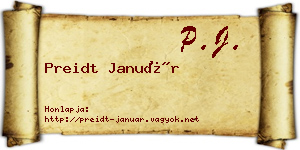 Preidt Január névjegykártya